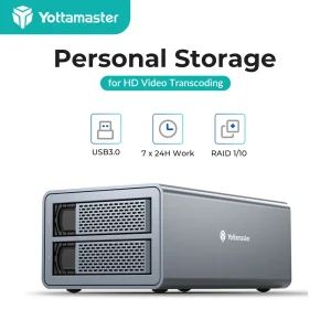 2-Bay RAID HDD SSD Enclosure USB 3.0