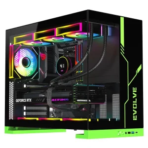 ATX Gaming PC Case with Tempered Glass & 4 Fans