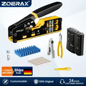 ZoeRax 8-in-1 RJ45 Crimp Tool Kit with Tester